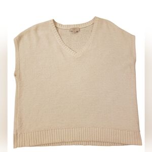 LOFT Beige V-Neck Knit Top